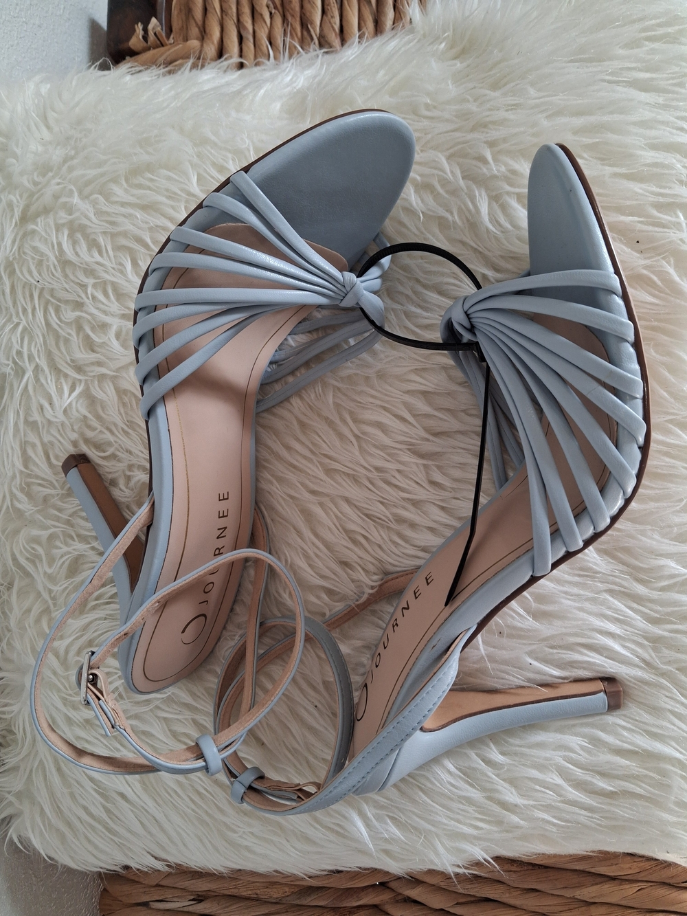 Journee Collection Light Blue Strappy High Heel Sandals